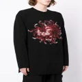 Yohji Yamamoto floral-print wool jumper - Black