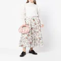ERDEM floral-print cotton A-line skirt - White