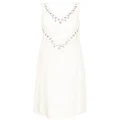 Simone Rocha crystal-embellished silk-panelled shirt-dress - White