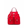 Prada mini logo-plaque backpack - Red