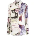 Stella McCartney abstract print buttoned shirt - White