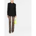 Saint Laurent straight-leg floral lace trousers - Black