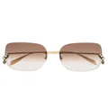 Alexander McQueen skull-pendant square-frame sunglasses - Gold