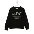 Moncler Enfant logo print crew-neck sweatshirt - Black