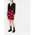 Versace geometric intarsia knitted skirt - Red