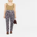 ETRO abstract-pattern tapered-leg trousers - Blue