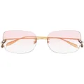 Alexander McQueen round-frame rose-tinted sunglasses - Gold