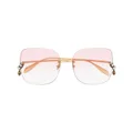 Alexander McQueen round-frame rose-tinted sunglasses - Gold