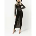 Dolce & Gabbana semi-sheer lace roll-neck dress - Black