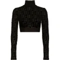 Dolce & Gabbana DG-logo jacquard crop top - Black