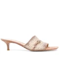 Gianvito Rossi embellished-strap backless mules - Neutrals