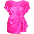 Michelle Mason draped-detail mini dress - Pink