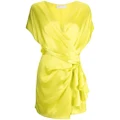 Michelle Mason draped-detail mini dress - Yellow