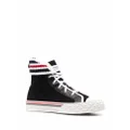 Thom Browne tartan-sole RWB stripe sneakers - Black