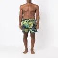 Amir Slama leaf-print swim shorts - Green