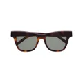 Saint Laurent tortoiseshell rectangle-frame sunglasses - Green