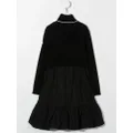 Moncler Enfant long-sleeve mock neck wool knit dress - Black