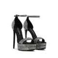Dolce & Gabbana 145mm rhinestone-embellished platform sandals - Black