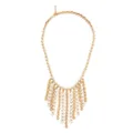 Alessandra Rich fringed crystal-bead embellished necklace - Gold