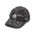 Moncler speckled logo-patch cap - Black