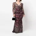 Talbot Runhof floral-embroidered maxi dress