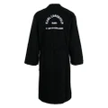 Karl Lagerfeld embroidered address logo bathrobe - Black