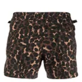 TOM FORD all-over leopard-print swim shorts - Brown