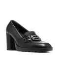 Hogan heeled calf-leather loafers - Black