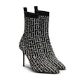 Balmain Skye monogram knit ankle boots - Black