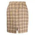 CHANEL Pre-Owned 1980s plaid-check pencil skirt - Neutrals