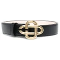 Casablanca logo-buckle leather belt - Black