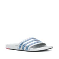 adidas Adilette stripe sliders - Silver