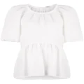 Goen.J peplum short-sleeve blouse - White