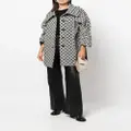 Alberta Ferretti geometric-pattern virgin-wool coat - Black