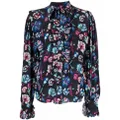 ISABEL MARANT floral-print silk blouse - Blue