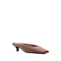 TOTEME square-toe leather mules - Brown