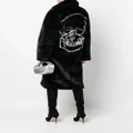 Philipp Plein skull-print faux-fur coat - Black