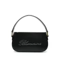 Blumarine rhinestone-logo leather shoulder bag - Black