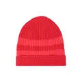 Cashmere in Love Kids cashmere Bibi striped beanie hat - Red