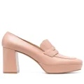 Gianvito Rossi 100mm leather loafer heels - Neutrals