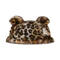 Dolce & Gabbana Kids leopard-print faux-fur bucket hat - Brown