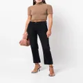 Alexander Wang COMPACT KNIT TEE WITH JERSEY ROLL TRIMS - Brown