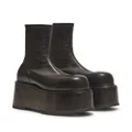 Balmain Platform leather boots - Black