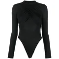 Viktor & Rolf draped-design long-sleeve bodysuit - Black