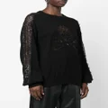 Philipp Plein lace-panelling skull-print sweatshirt - Black