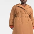 There Was One belted padded coat - Brown