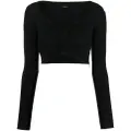 Versace V-neck cropped blouse - Black