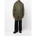 Rick Owens zip-up hooded wool coat - Green