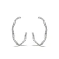 Suzanne Kalan 18kt white gold 45mm Wave diamond hoops - Silver