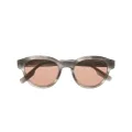 Montblanc marble-effect round-frame sunglasses - Brown